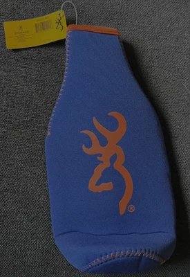 Browning Azul con Naranja Buckmark Botella Koozie/Enfriador Neopreno con Cremallera Nuevo con Etiquetas Foto 1 de 3
