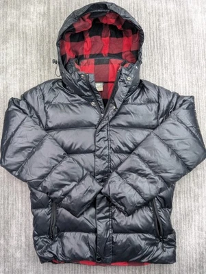 Nike Sportswear NSW Down Jacket Coat Black Red Check Buffalo Plaid Flannel Men M - Image 1 of 4