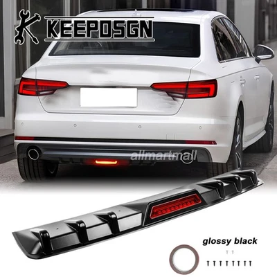 GLOSSY Rear Bumper Diffuser Reflective Strip Tail Light Fin for Audi A4 S4 RS4 Foto 1 de 4