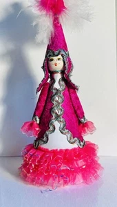 Bambola etnica straccio fatta a mano | bambole vintage in tessuto rosa arte orientale | decorazione boho - Foto 1 di 13