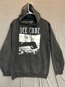 Vintage Ice Cube Hoodie Mens Large Black Graphic O'Shea Jackson Sr Hip Hop Rap - Imagen 1 de 8