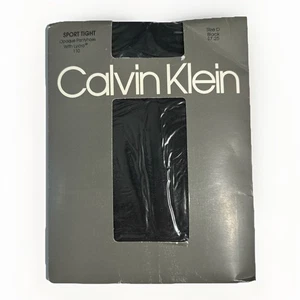 VTG Calvin Klein Sport Tight Opaque Pantyhose With Lycra 110 NIP - Black Size D - Picture 1 of 5