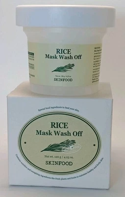 Paquete de 2 mascarillas de arroz SKINFOOD lavado exfoliantes 4,23 oz. Cada K-Beauty Foto 1 de 4