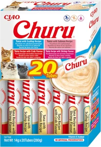 Churu Snack per Gatti Cremoso in 4 Varietà al Tonno e Frutti di Mare - 20 Stick - Foto 1 di 6