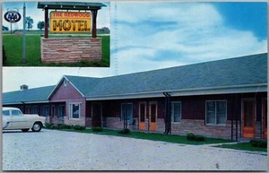 Postal de Rantoul, Illinois THE REDWOOD MOTEL Route 136 Roadside Chrome c1950s - Imagen 1 de 2