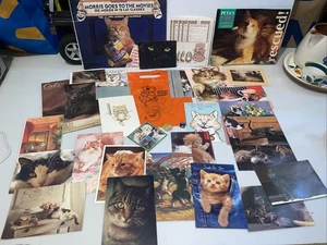 Vintage Cat Greeting cards, Calendars, Magazine, Pins Lot - Picture 1 of 24