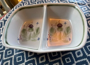 Studio Pottery Buchan Divided Serving Dish Portobello Thistle 9” x 7” Stoneware - Picture 1 of 9