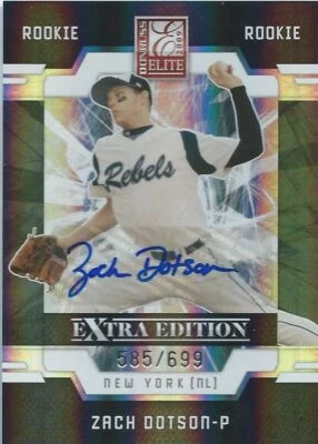 (HCW) 2009 Donruss Elite Extra Edition ZACH DOTSON #/699 Rookie Panini New York - Image 1 of 2