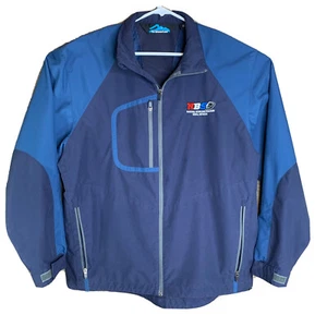 Tri-Mountain Coat Mens L Blue Full Zip Hook & Loop Cuff & Collar NBS Reno Embrod - Picture 1 of 14