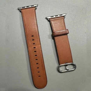 Oryginalne siodełko brązowe Apple Watch 42mm 44mm 45MM klasyczna klamra skórzany pasek - Zdjęcie 1 z 4