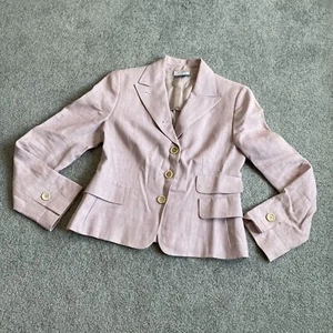 * Akris Punto Linen Flax Lilac Blazer Power Dressing Classy US 8 - Picture 1 of 9