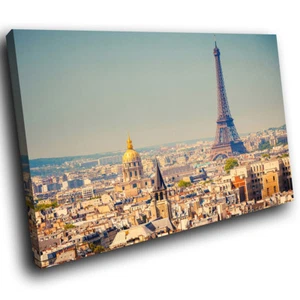 SC316 Retro Eiffel Tower Paris Landscape Canvas Wall Art Large Picture Prints - Photo 1 sur 6