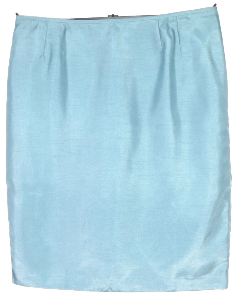 LE SUIT Womens Polyester Taffeta Career Pencil Skirt Glossy Solid Arctic Blue 18 - Image 1 of 4