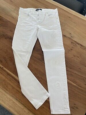 Mango Kids Denim Jeans Bianco Dettagli Asterisco Skinny Comprensione. Federale Tg. 152 NUOVO • 1€
