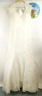 Cristiano Lucci Floral Lace Scallop Hem Wedding Dress Mermaid Gown Size 14
