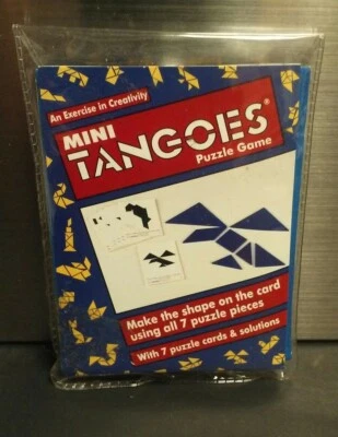 迷你 Tangoes 益智游戏带说明和塑料盒 — 第 1/4 张图片