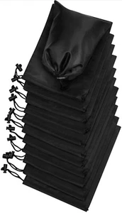 Drawstring Bags Nylon Cinch & Ditty Stuff Pouch With Toggle 6 X 8-12 Pack Black - Picture 1 of 2