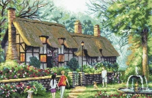 Diy Needlepoint Cross Stitch "A Cozy Evening" Embroidery Kit. Unprinted Сanvas - Picture 1 of 1