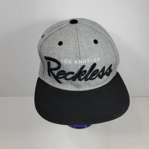 Young & Reckless Hat Cap Mens Snap Back Gray Black Adjustable Los Angeles - Picture 1 of 12