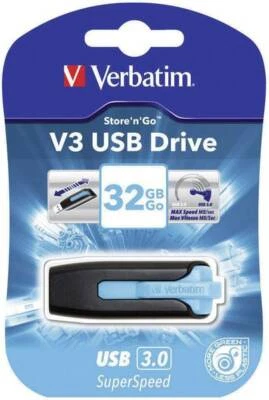 Clé USB Verbatim V3 32 Go USB 3.0 Compatible Windows 10/11/8/7 NEUF  - Photo 1/4