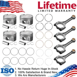 G4FJ 1.6L Connecting Rod & 0.5mm Piston w/ Ring Kit For Hyundai Elantra KIA Soul - Picture 1 of 18