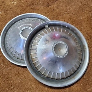 (QTY 2) Used OEM AMC 14" HUBCAP WHEEL COVER "AMERICAN MOTORS" 1971 MATADOR WAGON - Picture 1 of 10