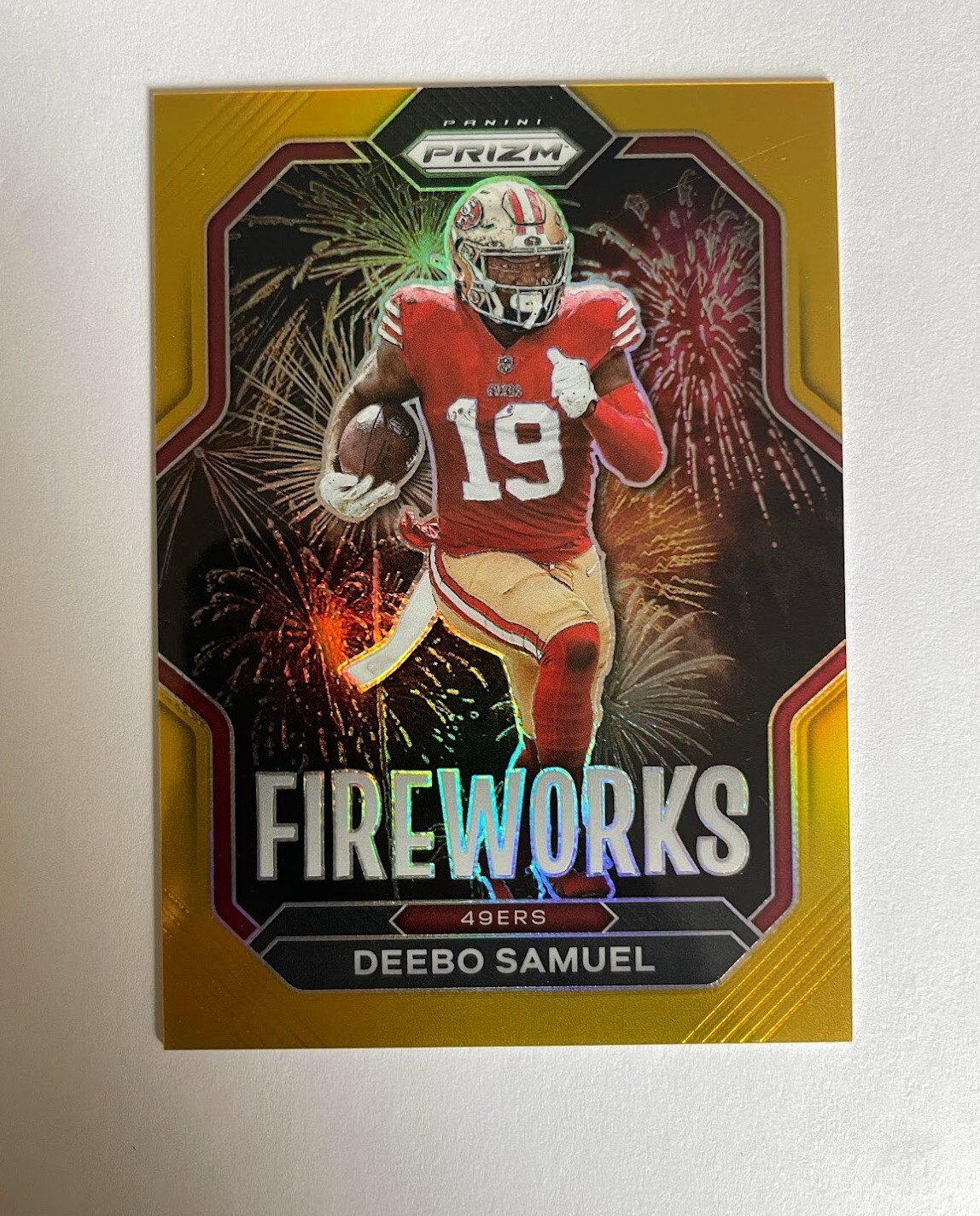 Deebo Samuel 2022 Panini Prizm Fireworks Gold Prizm /10 49ers #F-17 SSP!