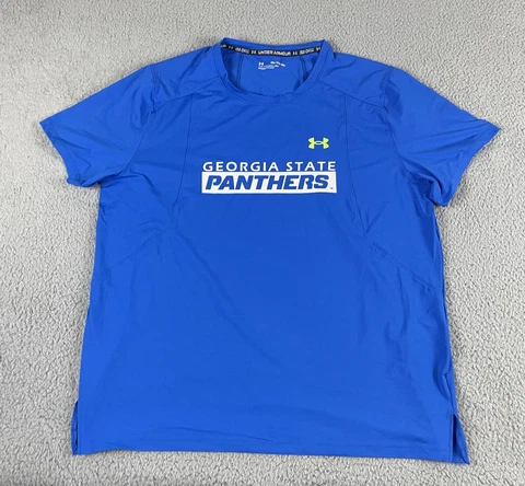 Georgia State Panthers T-Shirt Mens XXL Blue Short Sleeve Crew Neck Under Armour Cover