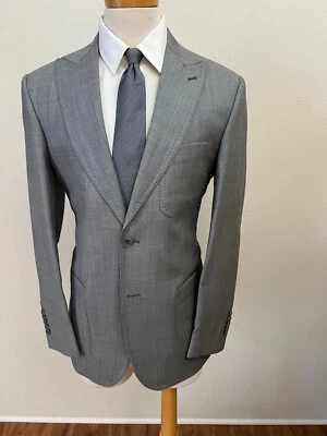 Terno de lã cinza super 150 Cerruti com bolso de remendo - Imagem 1 de 4