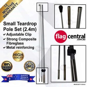 2.4m Small Teardrop Flagpole Set *Flexible *Banner Pole Set *12 month warranty - Picture 1 of 2