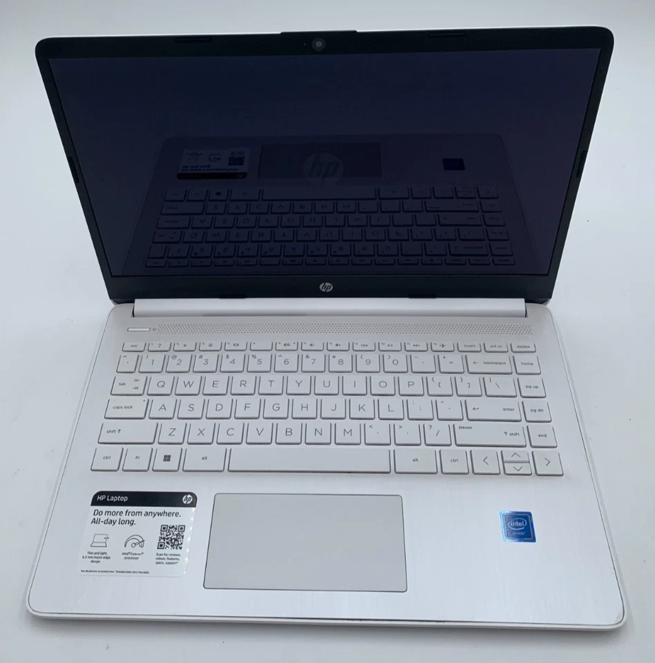 Laptop HP 14-dq0080nr 14" intel Celeron 1.1GHz 60GB SSD 8GB DDR4 Blanca Excelente Foto 1 de 4