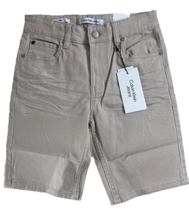 Calvin Klein Jeans Boys Casual Shorts Size 12 Tan Pockets Adjustable Waist New - Picture 1 of 5