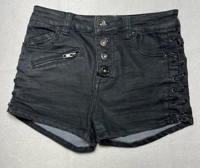 Pantalones Cortos Free People Para Mujer 24 Negros Denim Informales Normcore Verano Bolsillos con Solapa Foto 1 de 4