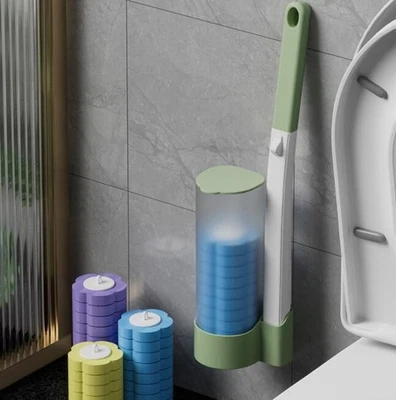 12X Disposable Toilet Brush Set Toilet Bowl Cleaning System Cleaners with Refill - Image 1 of 4