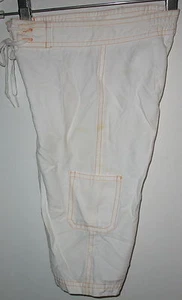 BIG FISH - WHITE PANTS WITH ORANGE STITCHING & POCKET ON LEFT LEG - SIZE 4 - Picture 1 of 2