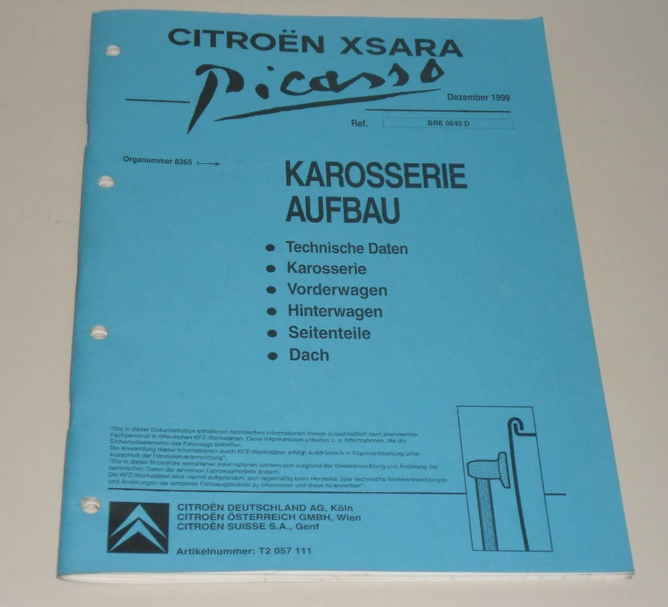 Manual De Taller Citroen Xsara Carrocería - Imagen 1 de 1