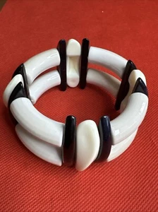 Vintage 60’s Armband Lucite Black & White Unikat Design! - Bild 1 von 12