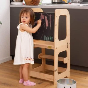 Montessori Lernturm Küchenhelfer Vielseitiger 3-in-1 Lernturm für Kinder ab 1 - Bild 1 von 9