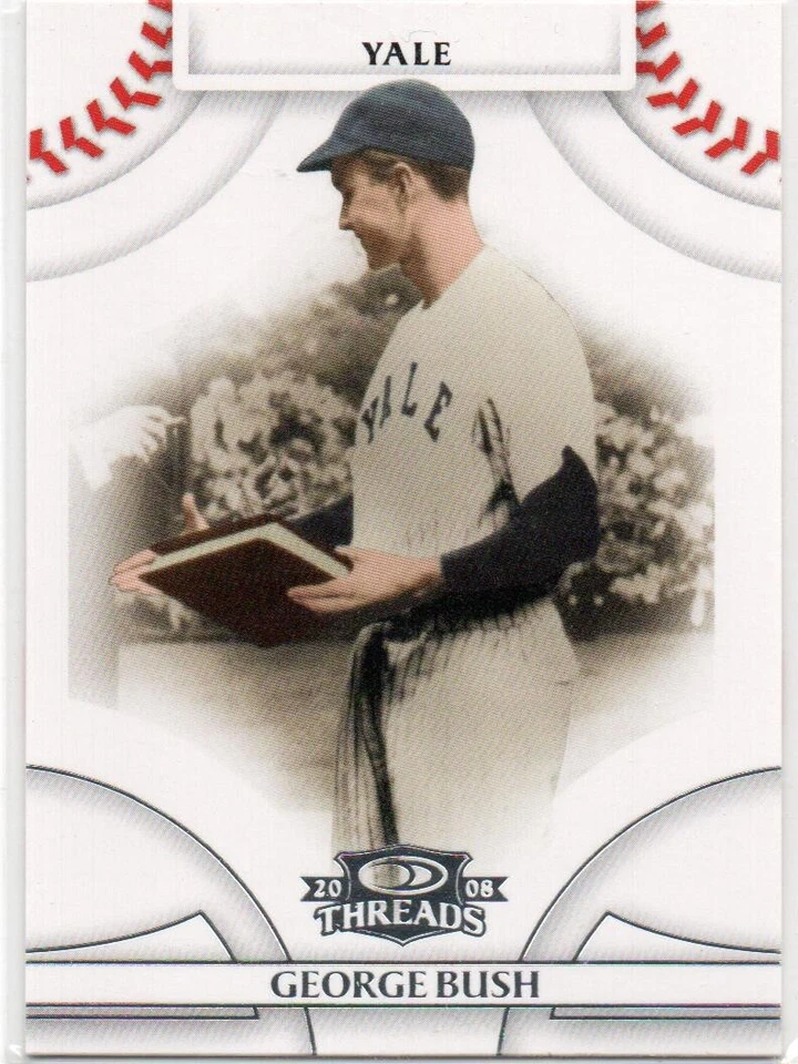 2008 Donruss Threads #33 George Bush U.S. PRESIDENT YALE BASEBALL 48 - Image 1 of 1