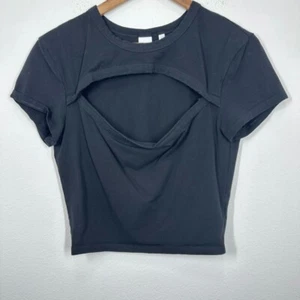 Aritzia Tna Chill Costa T-Shirt Damen Größe Large Cropped schwarz Ausschnitt sportlich - Bild 1 von 4