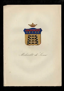 Stemmi Famiglie Celebri Toscane Alessandro Diligenti 1863 Malavolti di Siena - Imagen 1 de 2