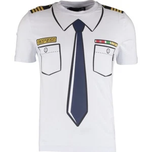 Love Moschino White Captain Uniform Print T-shirt M - Picture 1 of 2