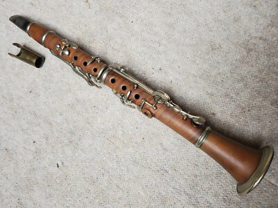 Nice, very old wooden Eb Clarinet. brown wood (flamed) unreadable maker. - Image 1 of 4