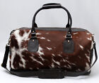 100% Natural COWHIDE Duffel Bag Hair On Leather TRAVEL Bag Luggage Bag A-168