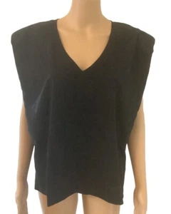 INC International Concepts Too Size Large V Neck Shoulder Pads black New - Picture 1 of 11