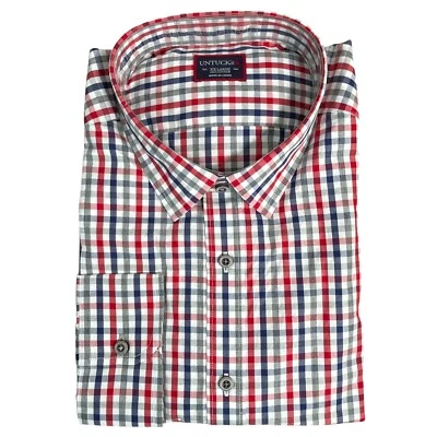 NEW UNTUCKit Mens Retsina Button Down Shirt 2XL Regular Fit Gingham Check Cotton - Image 1 of 4
