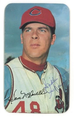Sam McDowell Signed “Sudden Sam” 1970 Topps Super Card #10 Auto w B&E Hologram - Image 1 of 2