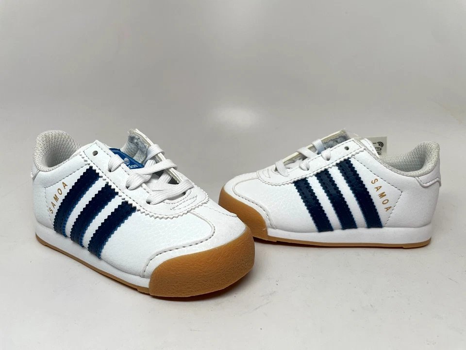 Novo Sapato Infantil Baby Adidas Originals Samoa (FX1453) Preto/Tec Indigo-Goma - Imagem 1 de 4