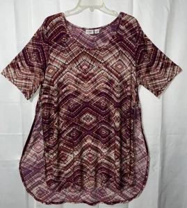 Cato Damen 18/20 mehrfarbig Geo Batik Muster Kurzarm Seitenreißverschlüsse Tunika Top - Bild 1 von 19
