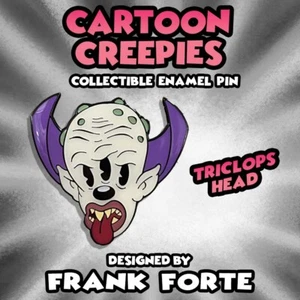 Cabeza de triclops de dibujos animados Creepies 1,5" pasador esmalte duro estilo Betty Boop - Imagen 1 de 7